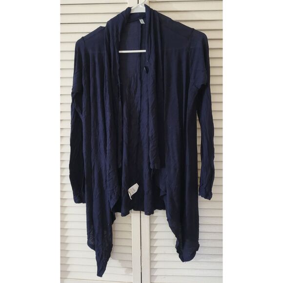 Open Blue Cardigan with Asymmetrical Hem by Passports – Size S - Picture 1 of 4
